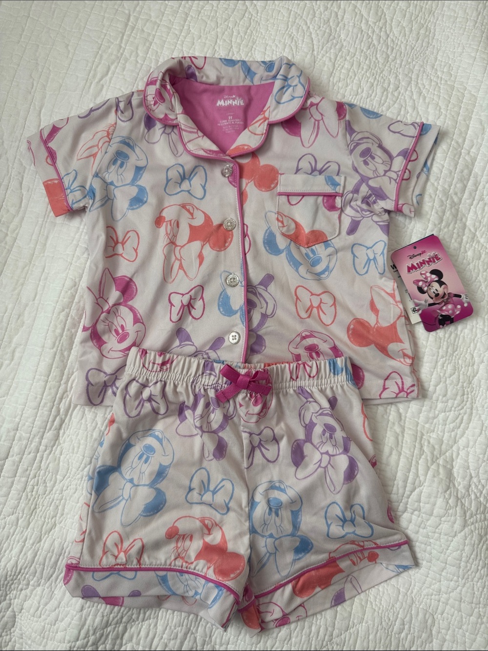NWT Disney Jr Minnie Mouse 2pc pajama set
